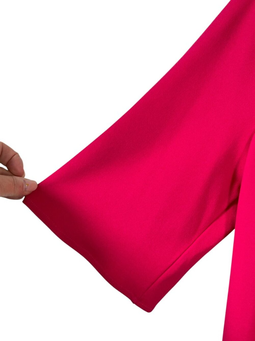 NWT Talbots Hot Pink Pleated Notch Neck Jersey Knit Top XL 3/4 Sleeve - Picture 7 of 9
